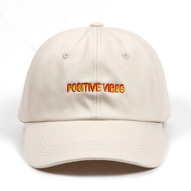 Positive Vibes Embroidered Cotton Baseball Cap