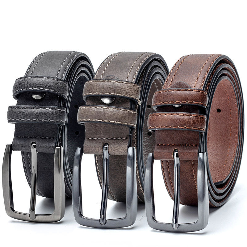 Men's Vintage Split Leather Belt for Jeans