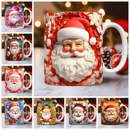 Creative 3D Christmas Ceramic Mug Unique Space Design Snowman Santa Coffee Cup Tea Milk Mug Christmas