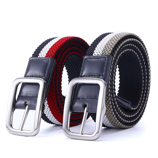 Men's Elastic Woven Belt with Japanese Buckle