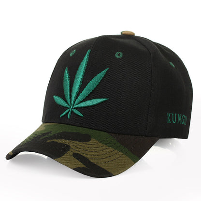 Green Maple Leaf Hemp Baseball Cap – Unisex