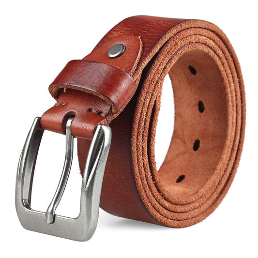 Washed Vegetable-Tanned Top-Grain Leather Belt