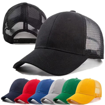 Casual baseball cap with mesh embroidered logo