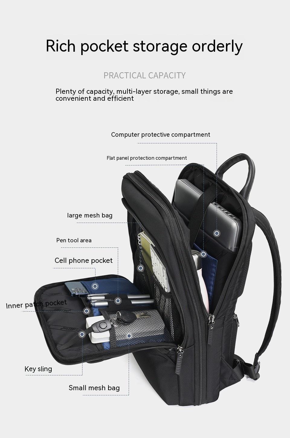 Men's Large-Capacity Multi-Functional Backpack