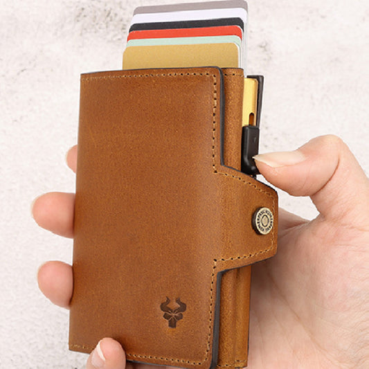 Crazy Horse Cowhide Coin Wallet - Unisex