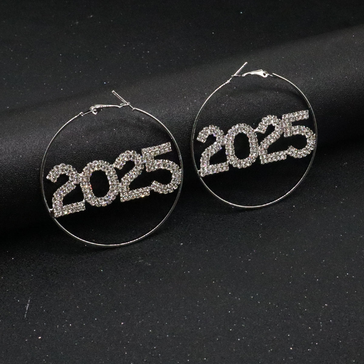 2025 Digital Shining Rhinestone Fashion Exaggerated Ring Earrings