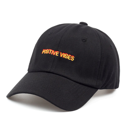 Positive Vibes Embroidered Cotton Baseball Cap