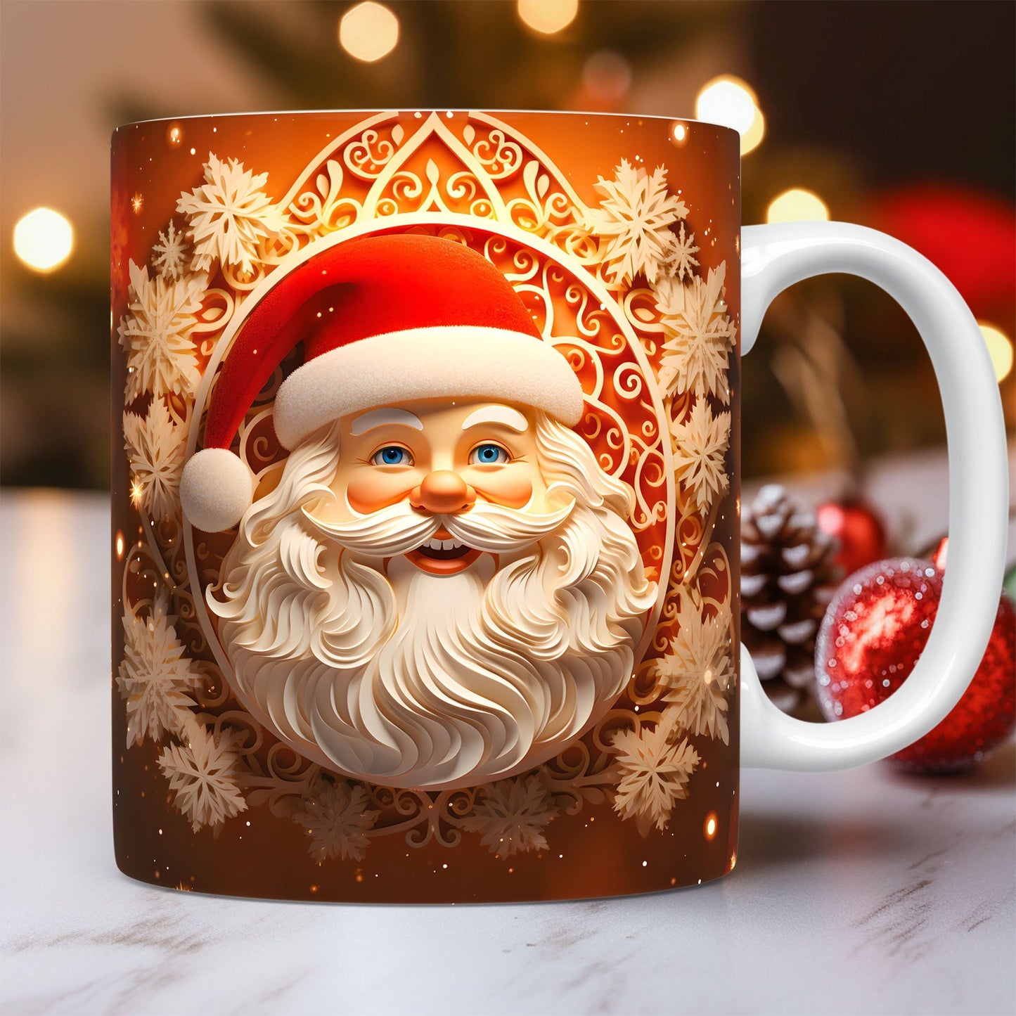 Creative 3D Christmas Ceramic Mug Unique Space Design Snowman Santa Coffee Cup Tea Milk Mug Christmas