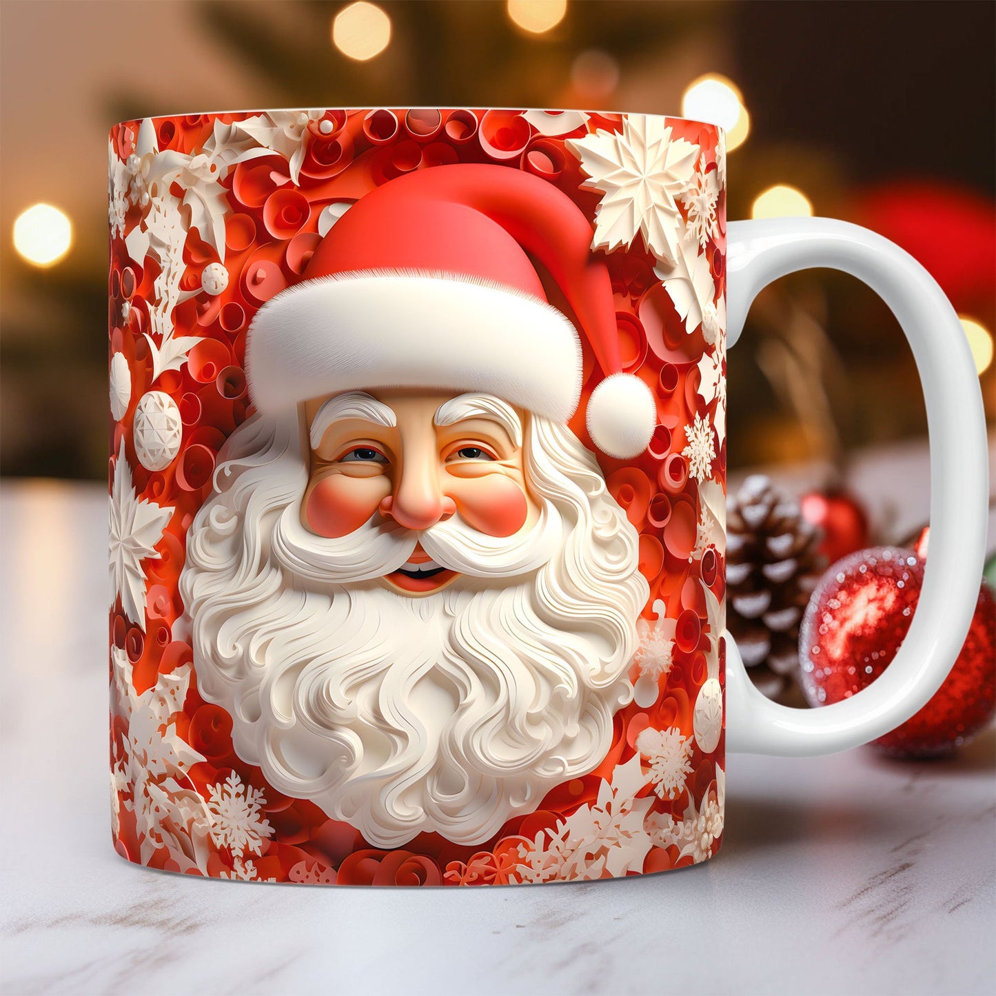 Creative 3D Christmas Ceramic Mug Unique Space Design Snowman Santa Coffee Cup Tea Milk Mug Christmas