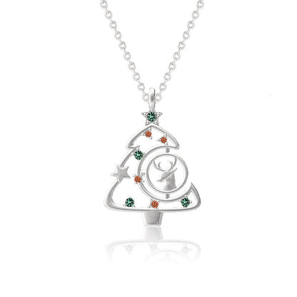 Christmas Tree Necklace Fashion Ins Style Zircon Clavicle Chain Women's Jewellery