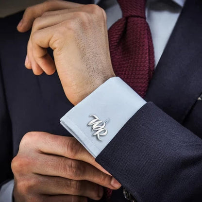 Handmade Frosted Personalized Initial Cufflinks